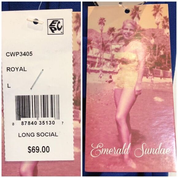 EMERALD SUNDAE - 🎉HP🎉 NWT - L Sz L High-Slit/V-Neck Side Ruched￼ Gown/Royal Blue - Picture 15 of 16